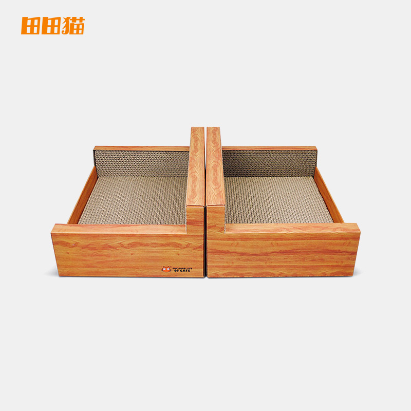 速发田田猫2件套装瓦楞纸猫抓床猫抓猫组合猫沙发板磨爪送猫薄荷