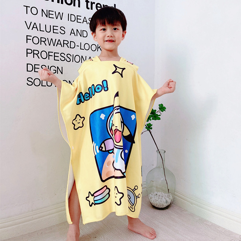 速发儿童澡篷浴速浴巾带帽袍干吸水男童童宝宝游泳洗斗可穿换衣披