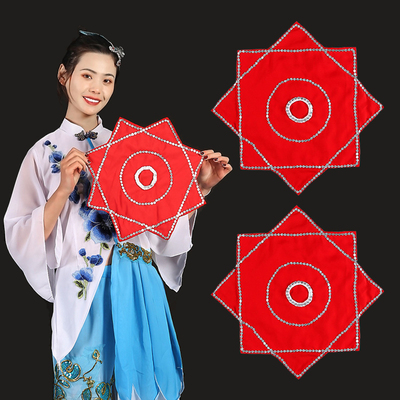 速发二人转手绢蹈考级专用八歌巾东秧扭北角手巾花跳舞儿童红手帕