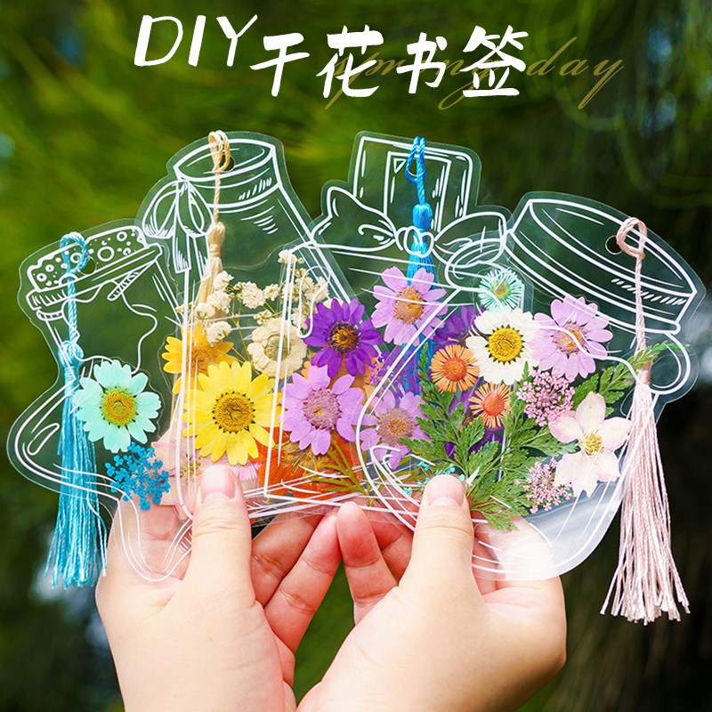 速发干花书签材料包标本塑封膜自制透明压瓶树叶标本押花植物花子