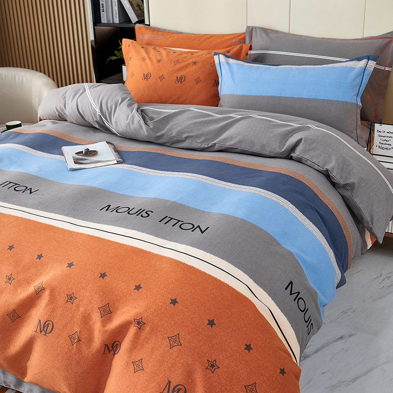 速发2档加厚全棉磨毛纯件套100四棉简约1.8m高米秋冬