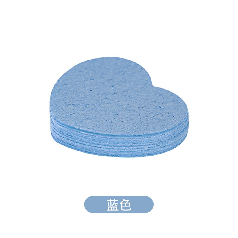 速发爱心压缩洗脸扑木浆棉爽肤洁面卸妆棉爱心洁面扑洗脸清洁海绵
