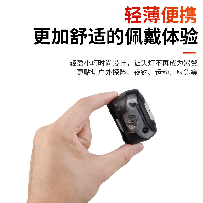 速发钓鱼小头钓强光超轻充电防水帽灯头戴式超亮迷你夜灯感应