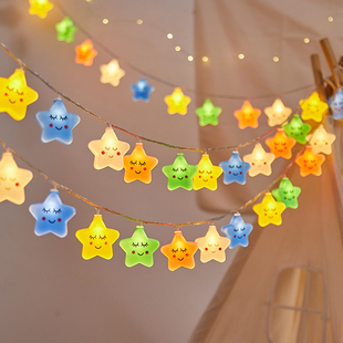 速发户外露营五彩星星围天幕氛灯灯带灯野营帐篷灯串挂式气氛照明