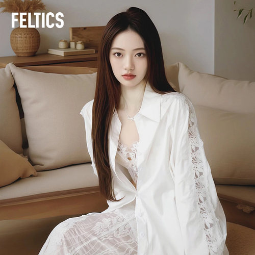 FELTICS蕾丝拼接衬衫