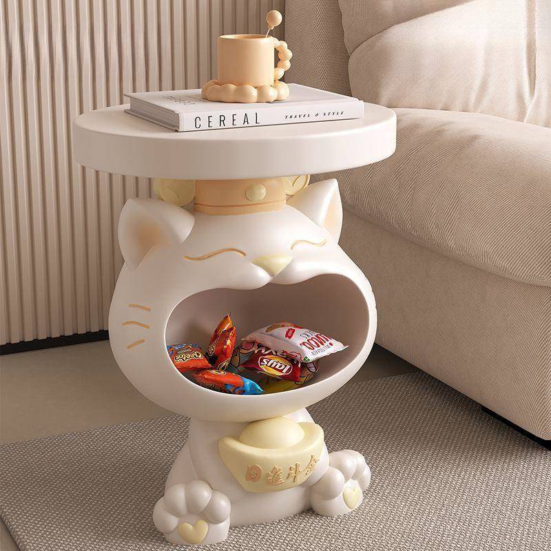 招财猫边几落地摆件收纳存钱罐简约风客厅沙发卧室边几家居装饰品