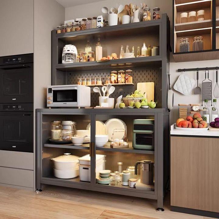 厨房置物架餐边储物柜落地多层烤箱微波炉锅电器多功能收纳柜橱柜