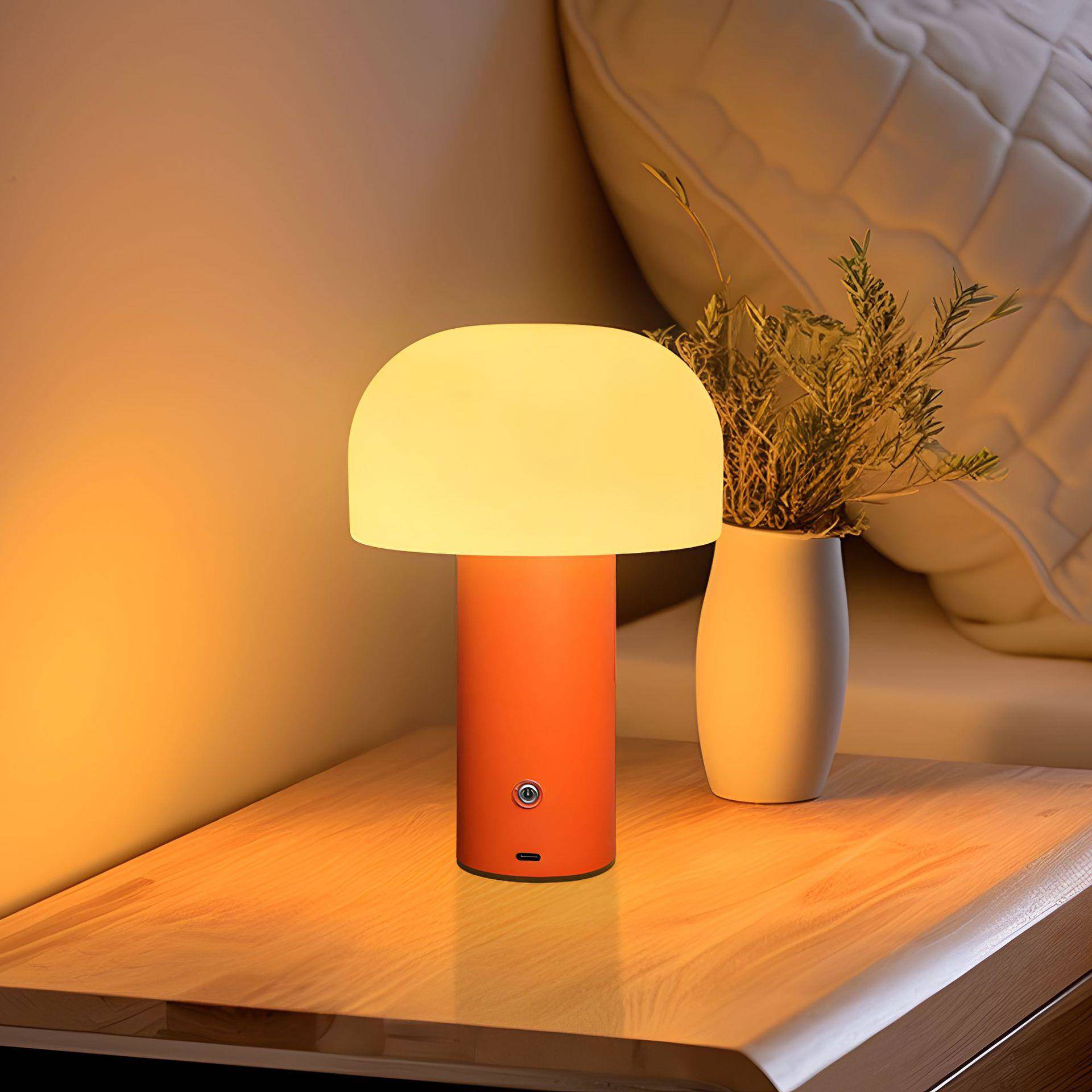 跨境热销蘑菇台灯亚马逊temu床头灯卧室客厅轻奢高级便携式小夜灯