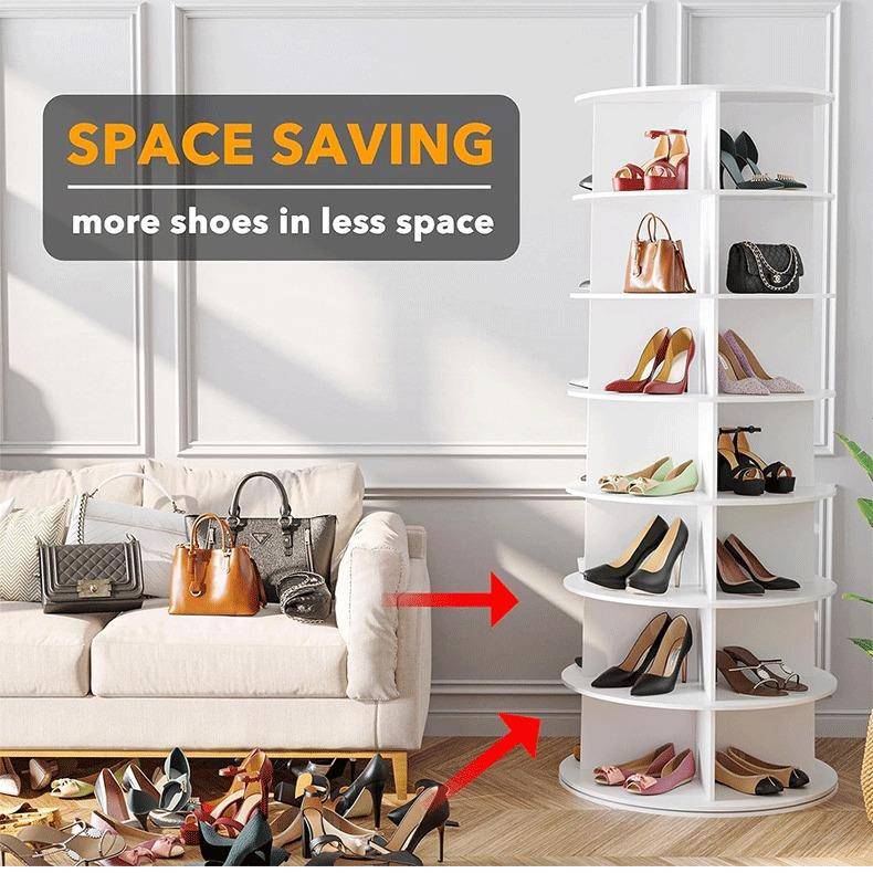旋转鞋架多层360度落地式家用收纳置物架简易分层鞋架包包展示架