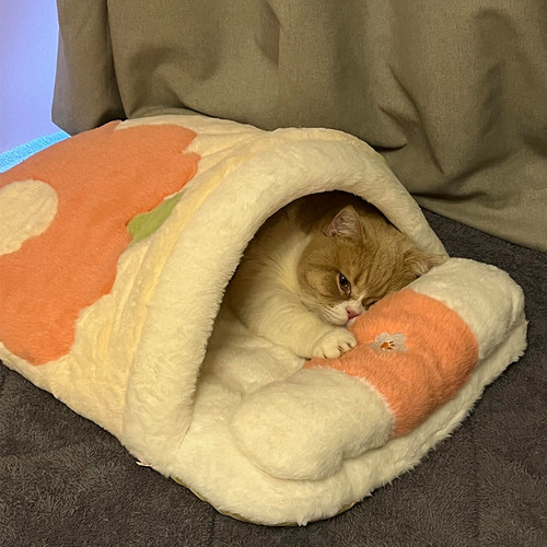 猫窝冬季保暖封闭式安全感睡袋