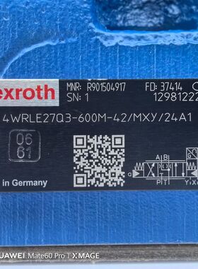 R901504917  4WRLE27Q3-600M-42/MXY/24A1 # Rexroth//力士乐
