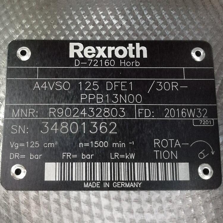R902432803  AA4VSO125DFE1/30R-PPB13N00 # Rexroth//力士乐