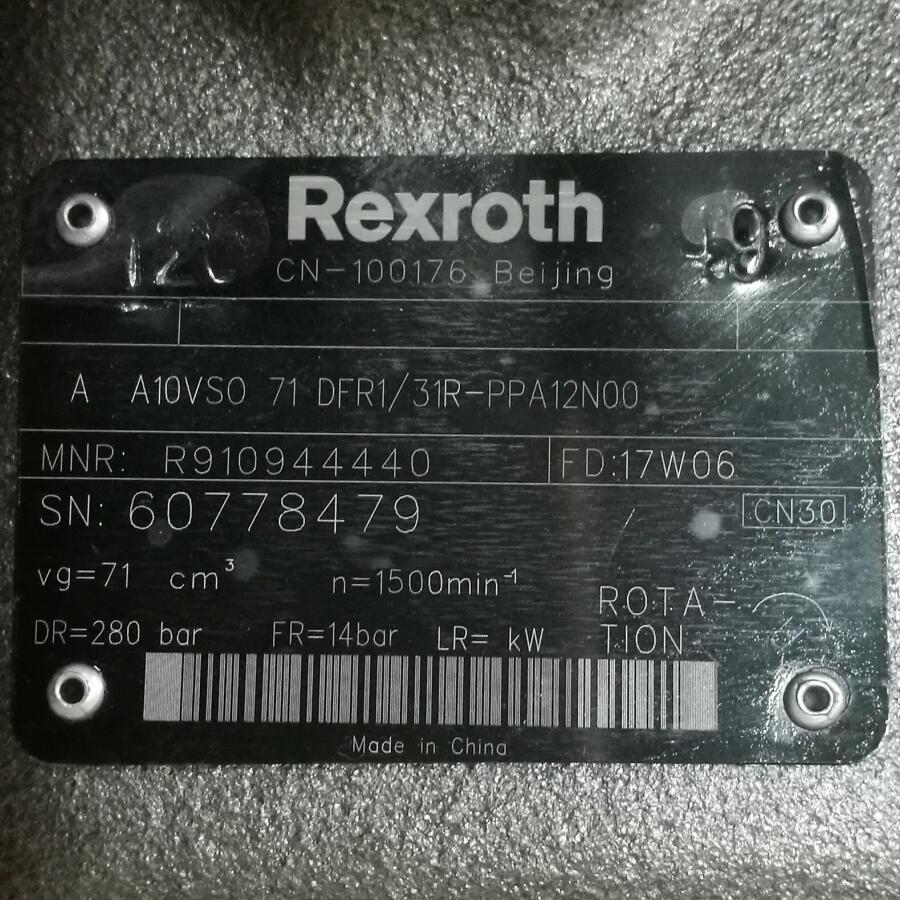 R910944440  AA10VSO71DFR1/31R-PPA12N00 # Rexroth//力士乐