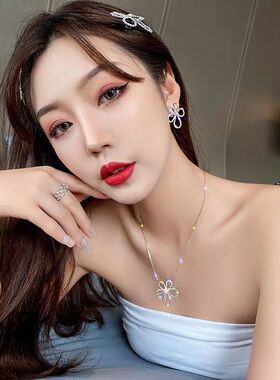 好货Ory five petal flower necklace big flower sunflower clav