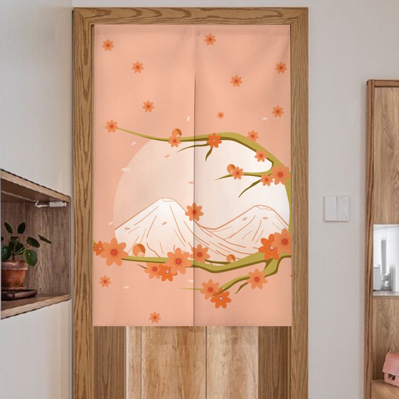 浮世绘神a奈川日式门帘半帘通用万能布艺卧室布艺厨房防油烟遮挡