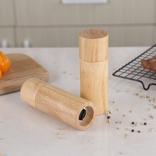 家用6寸橡木研磨器o胡椒磨手动胡椒粗盐调味瓶厨房用品厨房工具