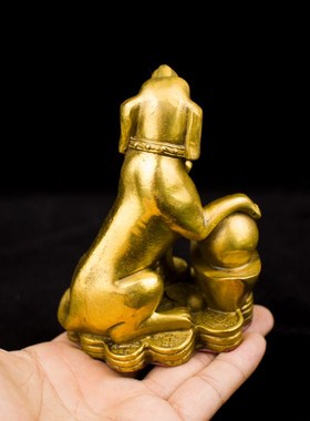 铜狗摆件纯铜十二生肖狗招财旺财小号铜狗补西北角风水家居工艺品