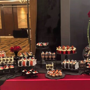 新款黑色甜品台展示架摆台茶歇甜品台展示架开业流行摆台摆件