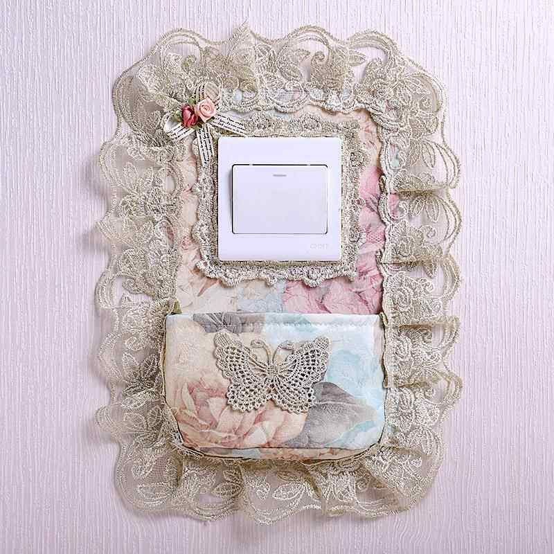 开关边框套布艺双开关贴插座面板遮挡丑蕾丝美化保护防脏装饰墙贴