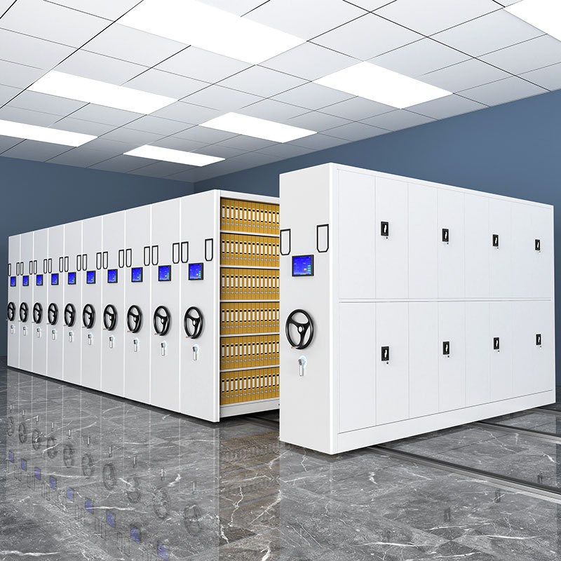 浙江密集架档案室密集柜可移动文件柜手I摇式电动智能密集架资料