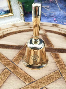 纯铜摇铃五芒星三相月摆件摇铃装饰声音响亮美观铃铛金属