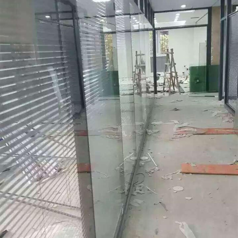 武汉办公室铝合金钢化玻璃隔断墙百叶双玻璃装修高W隔墙专业定制
