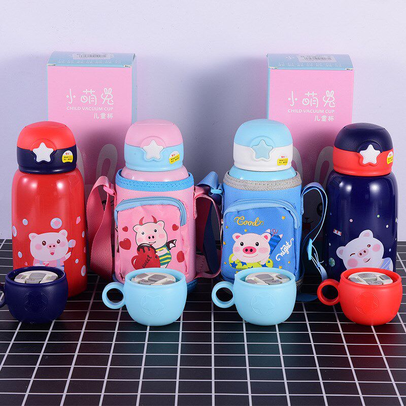 儿童保温杯带吸管两用小孩上学卡通直饮水壶幼儿园男女童新款水杯