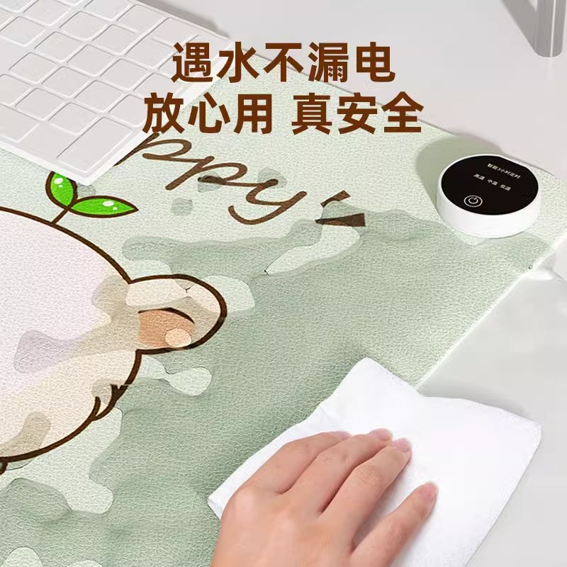 加热鼠标垫超f大发热暖桌垫办公室电脑桌面学生写作业写字暖手防