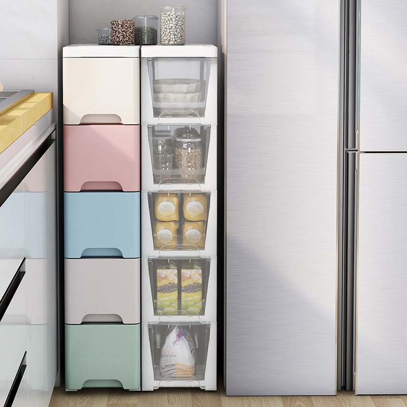 18/25cm宽夹缝收纳柜子抽屉式塑料卧室厨房卫生U间窄缝储物收纳箱