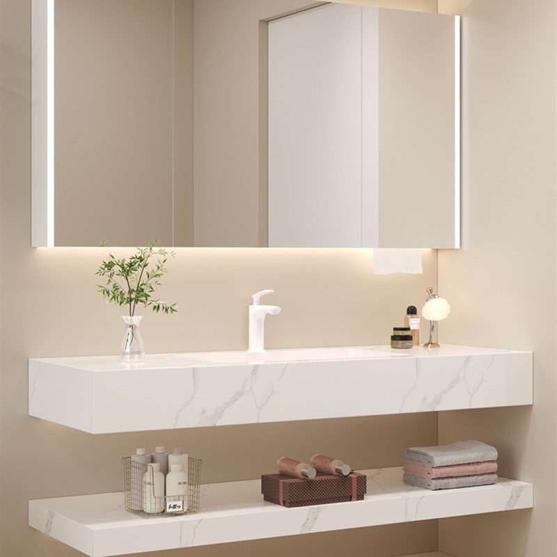 惠达酒店风浴室柜组合岩板陶瓷A无缝盆卫生间洗漱台洗脸洗手盆柜