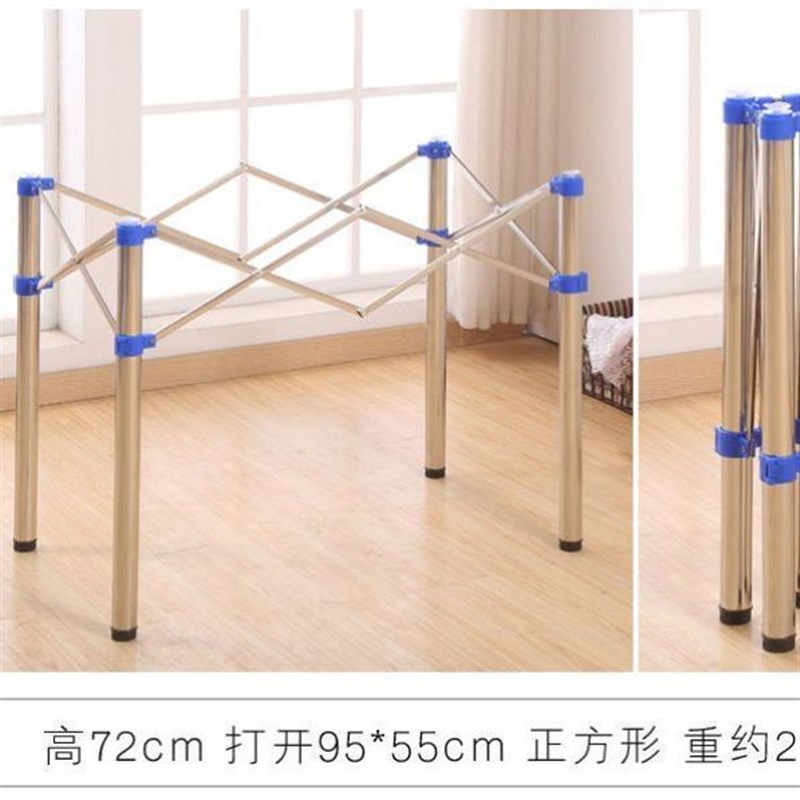 折叠桌腿不锈钢桌子腿支架便携桌腿办公金K属可调节架子腿伸缩支