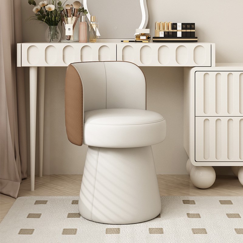 可旋转化妆凳卧i室衣帽间梳妆凳轻奢高级靠背家用梳妆台凳子极简