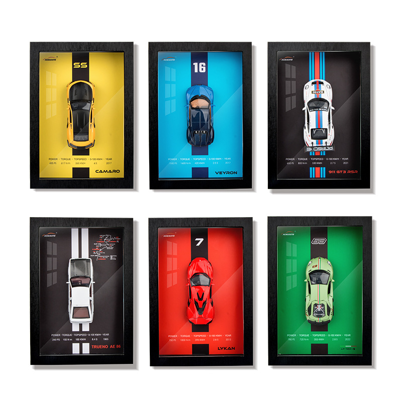 建元8013A盒装1/32车模相框挂画儿童汽车跑车模型玩具收藏摆件