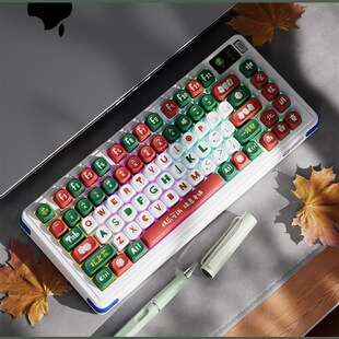 客制化C75Pro三模无线RGB机械键盘PBT键帽显示屏全键无冲热插拔轴