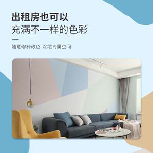 蓝天豚硅藻e泥涂料墙面修补家用小罐艺术漆客厅室内电视背景墙刷