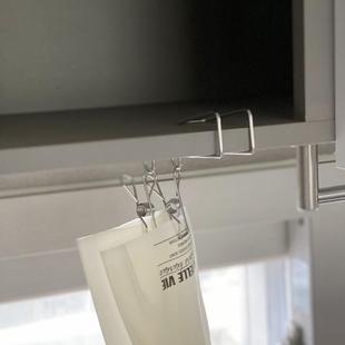 免打孔不锈钢夹子柜门挂钩厨房手套收纳夹抹布海绵擦夹隔板用挂架