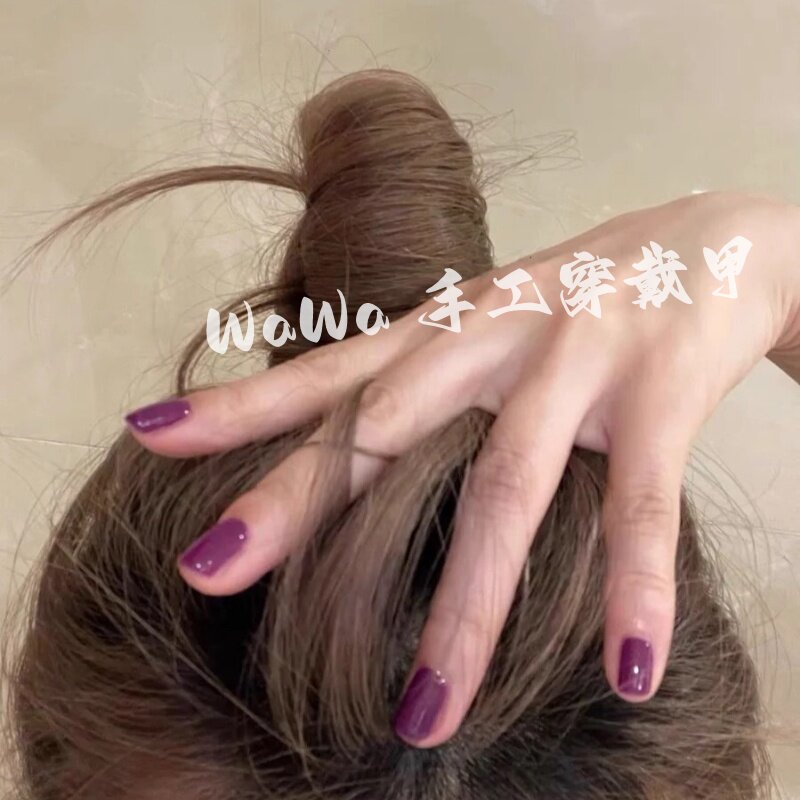 高级短款复古显白穿戴甲美甲贴片