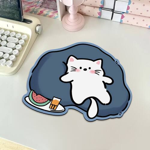 沙发猫咪鼠标垫异形小号办公室高颜值桌面装饰滑鼠垫防水杯垫通用