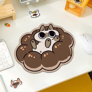 暹罗猫小豆泥鼠标垫小号女生可爱加厚书桌垫便携笔记本耐脏软垫子