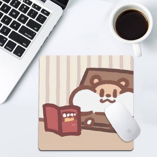 超萌奶茶鼠卡通鼠标垫女生电竞滑鼠垫加厚笔记本电脑专用桌面垫子