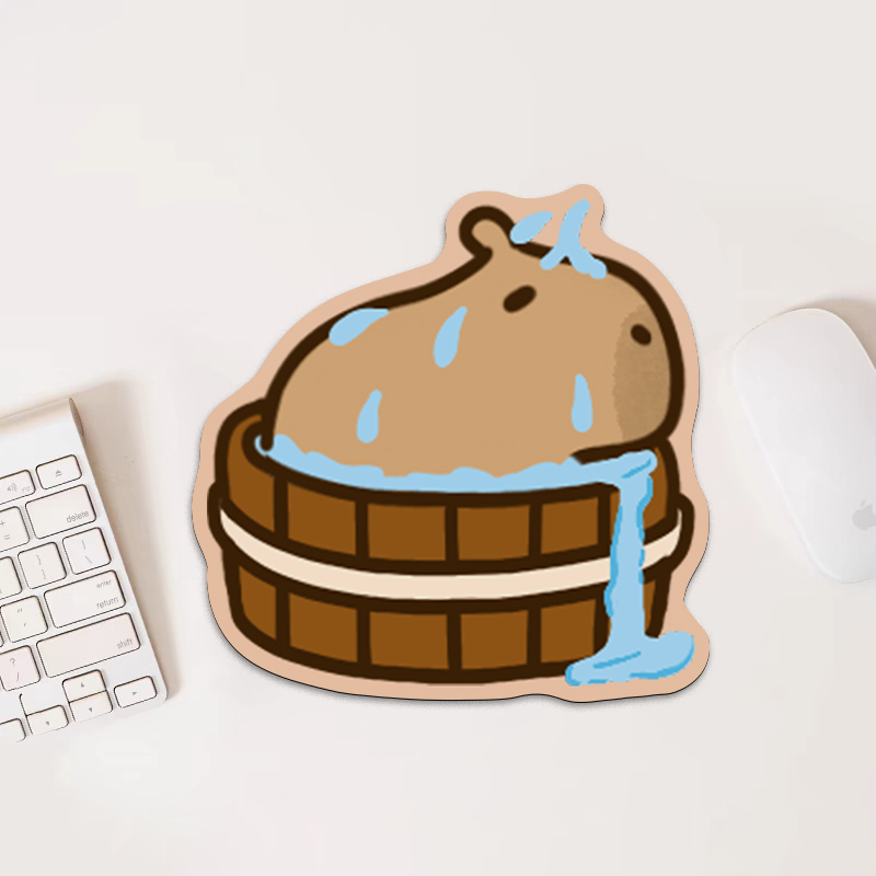 卡皮巴拉鼠标垫可爱办公电脑桌垫游戏滑鼠垫布面软垫吸水防滑杯垫