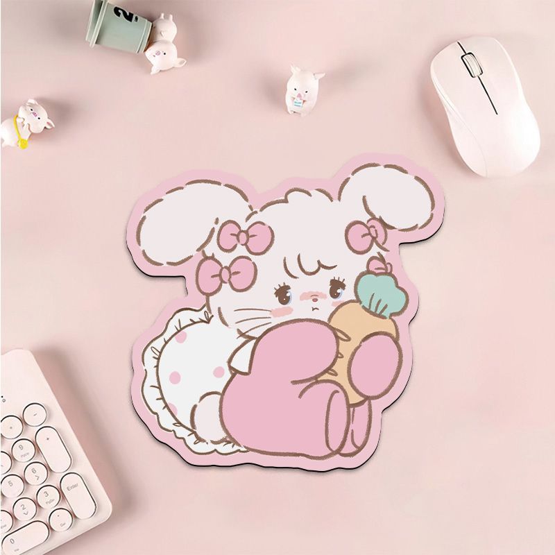 可爱mikko兔子异形鼠标垫高颜值女生加厚书桌垫笔记本便携滑鼠垫