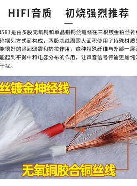 派扬P8581发烧HIFI喇叭音箱线 MCA插头 线材声音通透 高保真