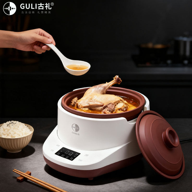 苏一堂古礼紫砂电饭煲宜兴原矿紫砂内胆无涂无釉煮饭煮粥煲汤炆炖