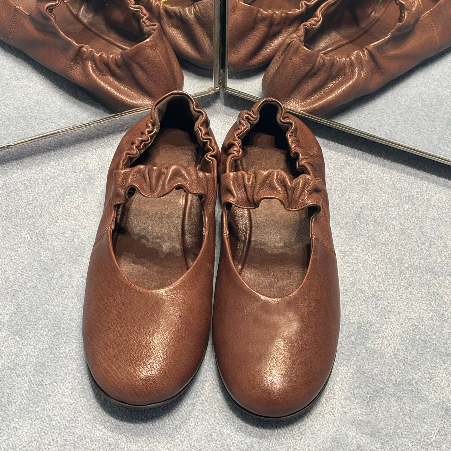 2025秋季新款复古棕色牛皮版单鞋