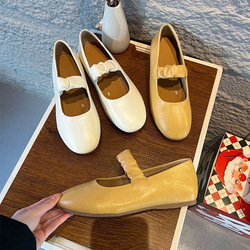 2026早春新款真皮法式复古玛丽珍鞋女平底百搭温柔奶奶鞋芭蕾单鞋,女鞋,玛丽珍鞋,淘宝优惠券,粉丝福利购,淘宝优惠卷