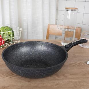 韩国进口kitchenart麦饭石色不粘锅阿特炒锅无烟炒菜锅电磁炉燃气