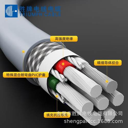 高柔性拖链屏蔽电缆2464-22AWG/7C环保耐弯曲柔性拖链电缆