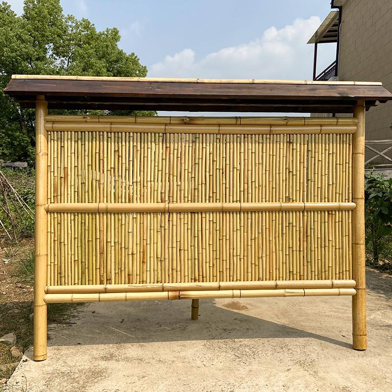 日式庭院竹篱笆原木手工栅栏围栏竿隔断花园户外室外碳化防腐竹子