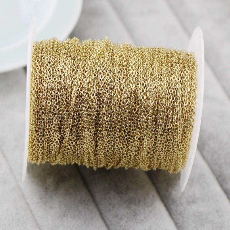 14K浅金包金保色平压扁0字链条diy自制手链项链材料链子整卷100码,饰品/流行首饰/时尚饰品新,链条,淘宝优惠券,粉丝福利购,淘宝优惠卷